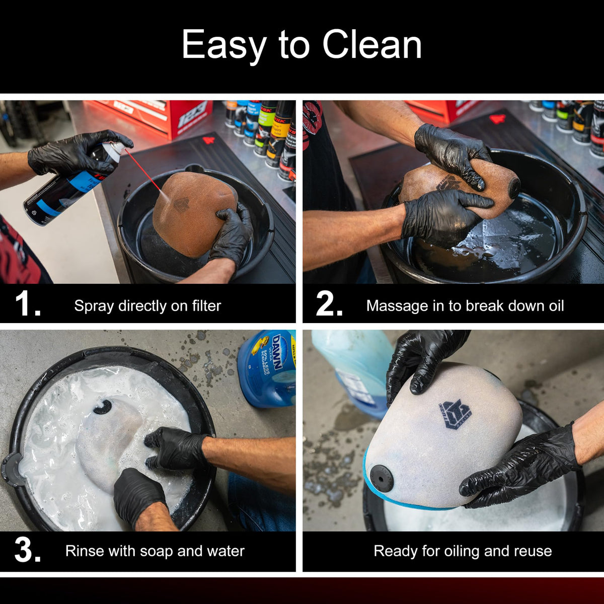 TUSK spray nozzle action demonstrating easy spray-on cleaning for faster maintenance
