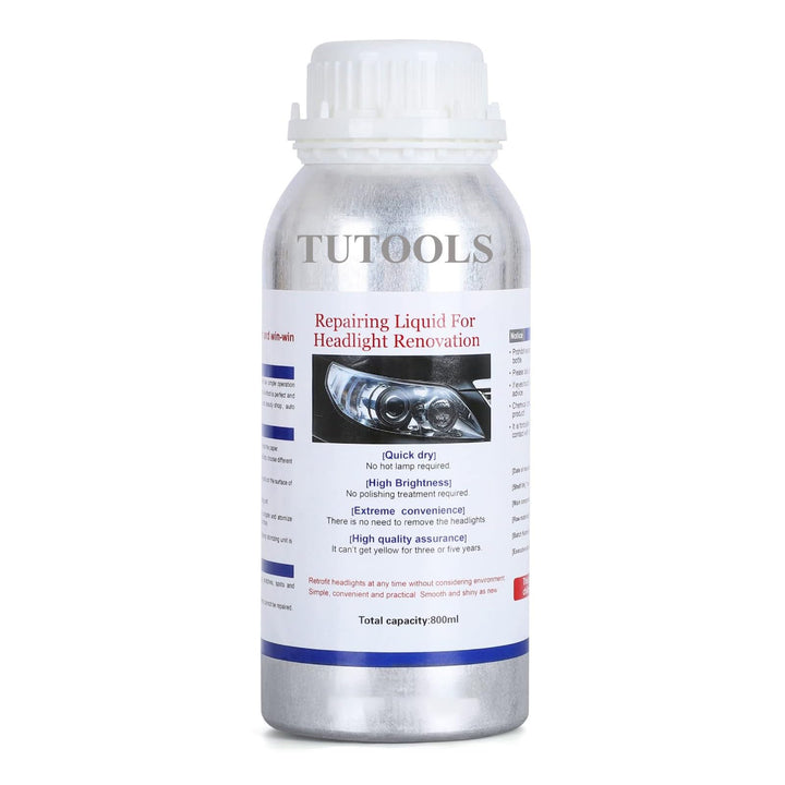 TUTOOLS front packaging bottle showing product ready for headlight restoration benefit clarity