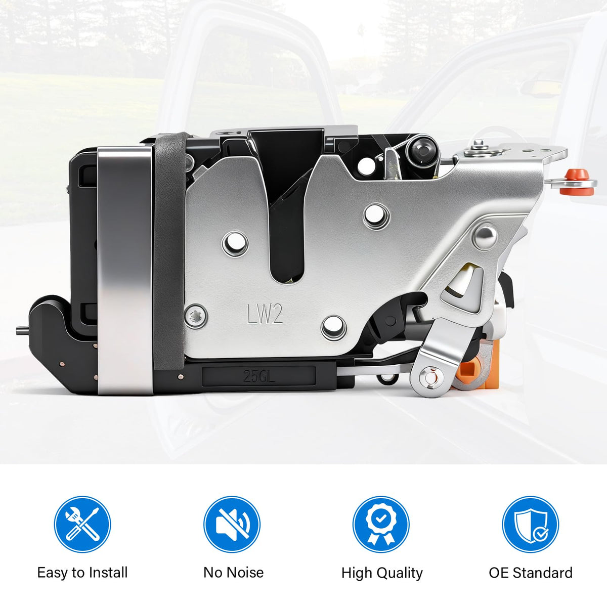 Tutor Auto actuator installed inside a truck door showing restored locking function