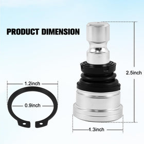 Tutor Auto ball joints beside ruler showing dimensions for proper fit confirmation