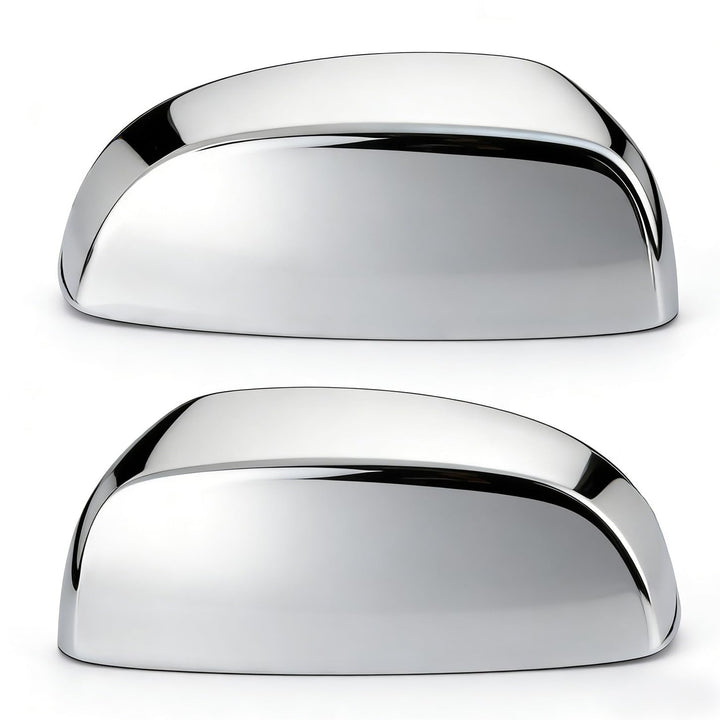 Tutor Auto chrome mirror covers front view showing polished look and easy upgrade