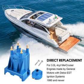 Tutor Auto distributor cap close-up with solid contacts, improved conductivity benefit