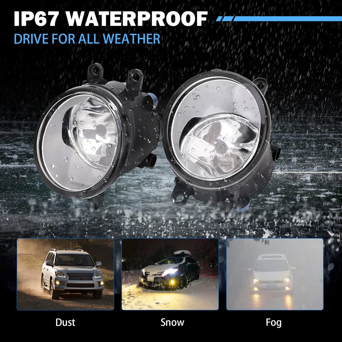 Tutor Auto fog light installed on bumper demonstrating fit and alignment