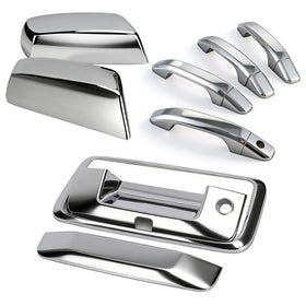 Tutor Auto chrome door handle covers shown on truck door, adds polished look