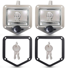 Tutor Auto front-mounted T-handle latch showing clean fit and easy access