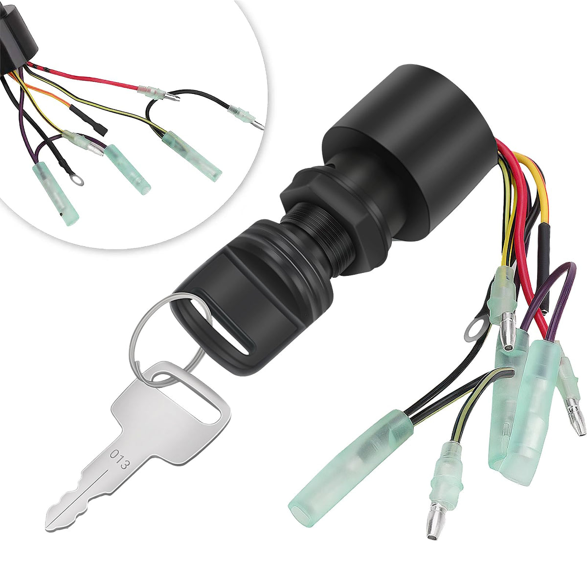 Tutor Auto front panel ignition switch showing key slot for easy replacement