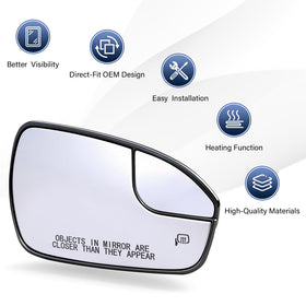 Tutor Auto mirror glass close-up with heating element showing quick defogging