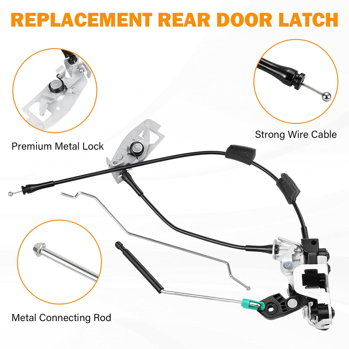 Tutor Auto latch mounted with measurements for easy size comparison