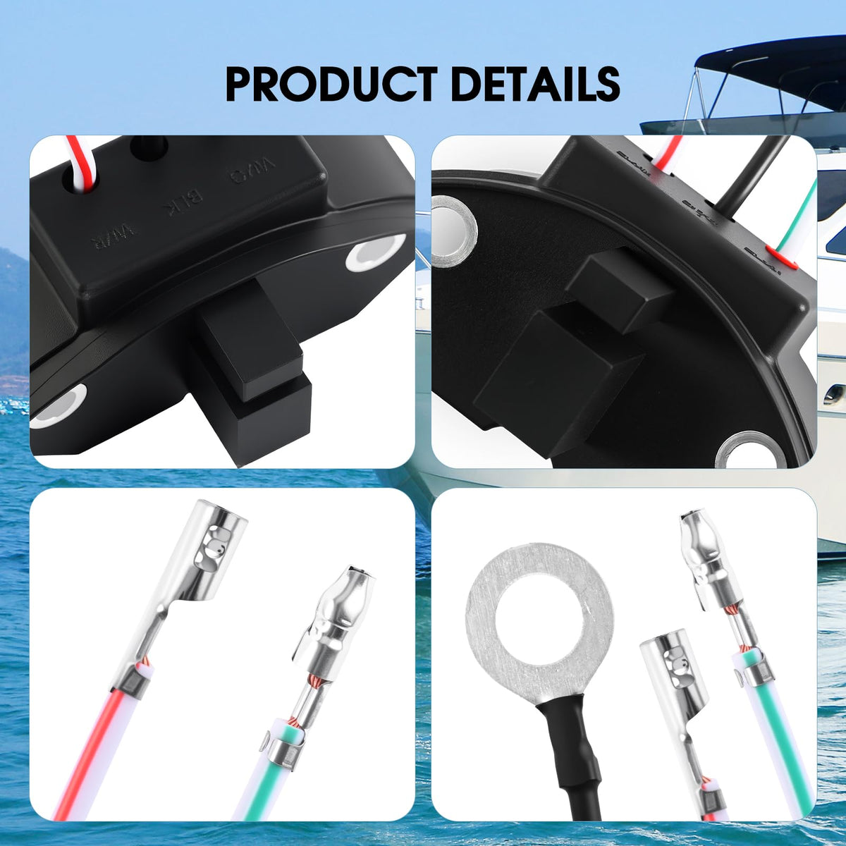 Tutor Auto ignition pickup kit staged in a marine engine bay showing professional maintenance benefit