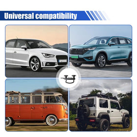 Tuxihapp roof box on car showing stability for travel and cargo safety