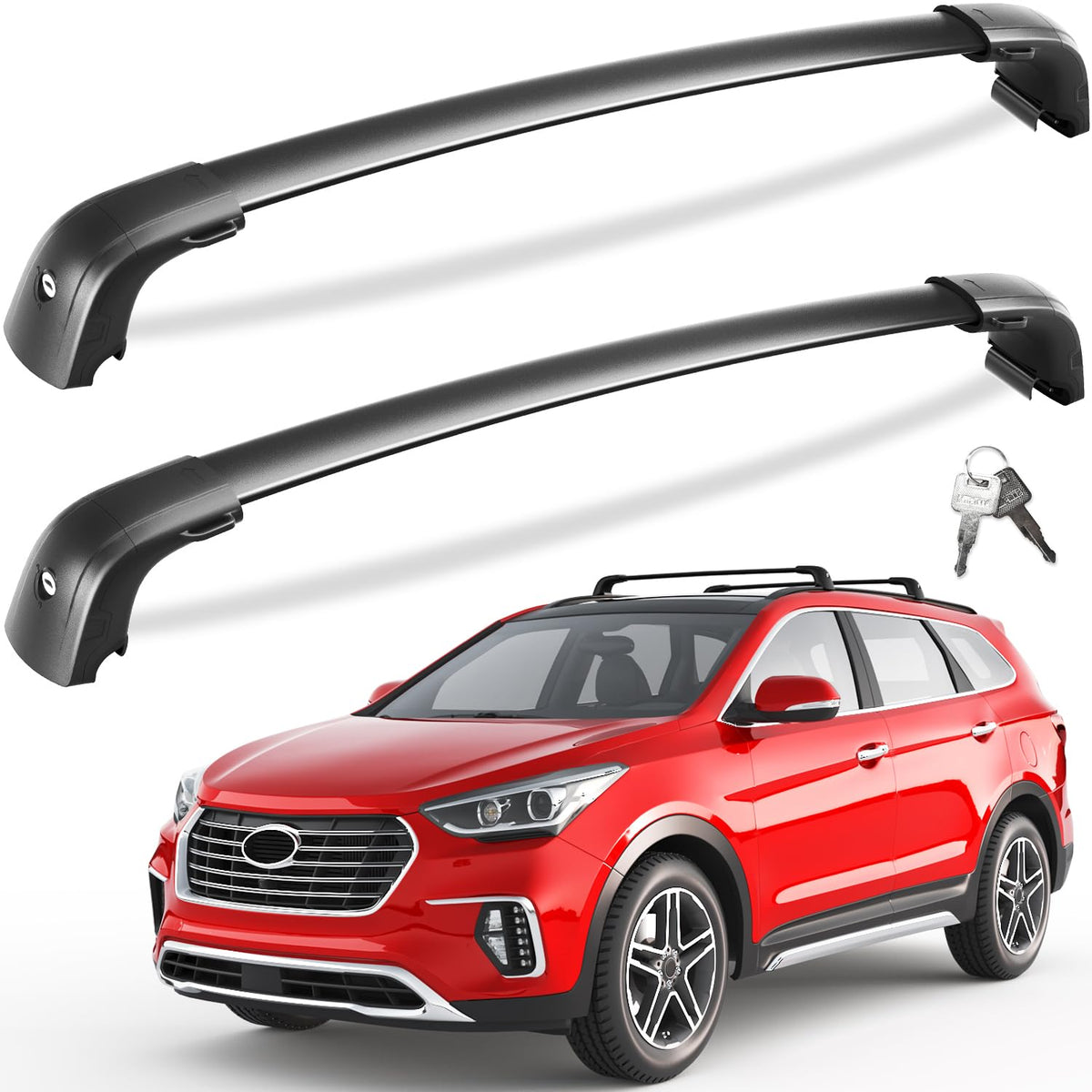 Tuyoung front profile on Santa Fe showing clean fit and improved cargo capacity