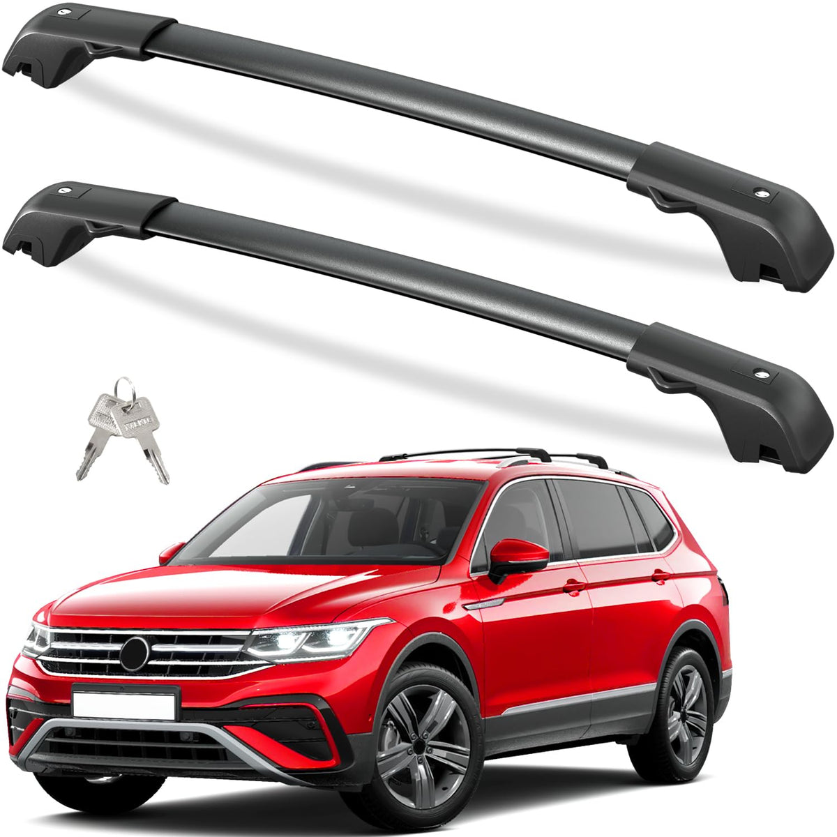 Tuyoung front view on VW Tiguan showing integrated fit and sleek look