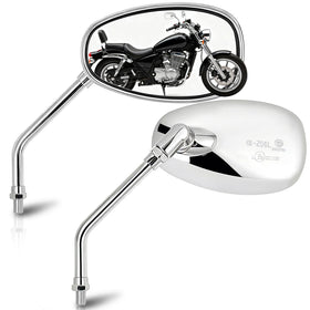 Tvitano chrome oval front mirror showing clear reflective surface benefit