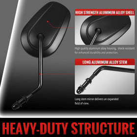 Tvitano mirror glass angle detail demonstrating 360° adjustability for clearer sightlines