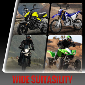 Tvitano lifestyle shot on adventure bike showing improved situational awareness