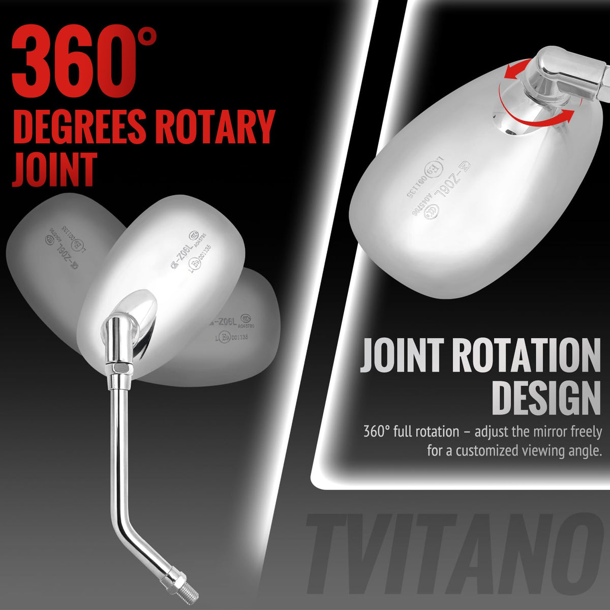 Tvitano aluminum stem and mount detail illustrating durable construction benefit