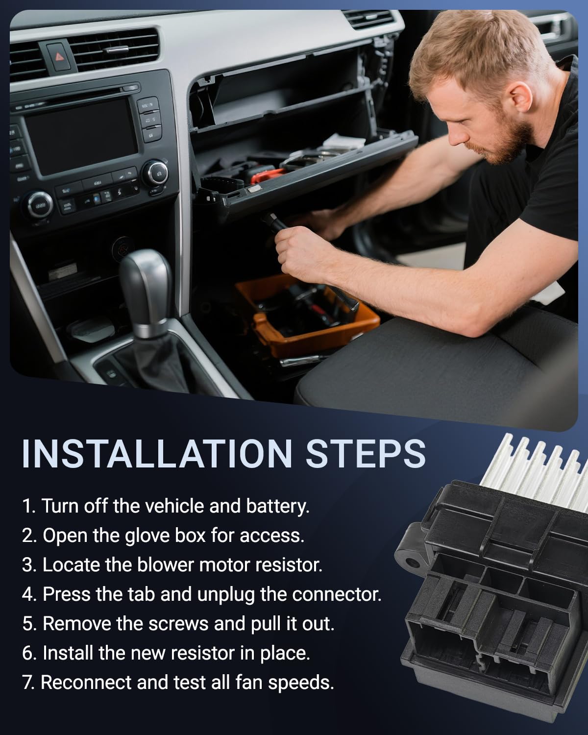 TVM TRAVERMAN being installed by a mechanic in a repair scenario improving HVAC fan control