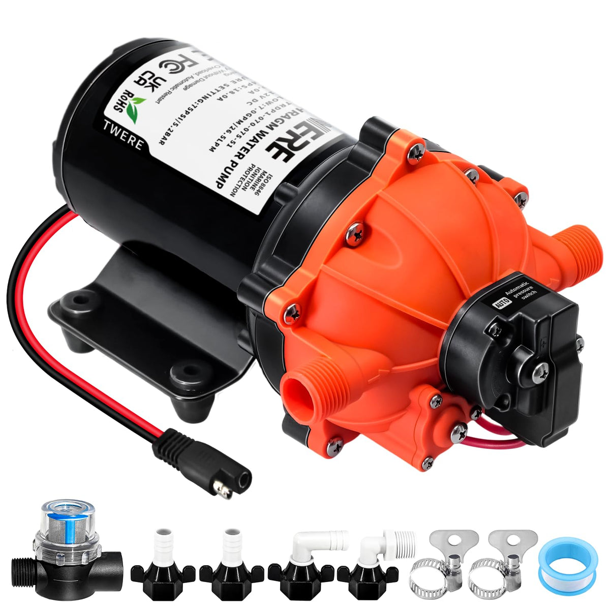 TWERE pump front view showing compact design and easy mounting benefit