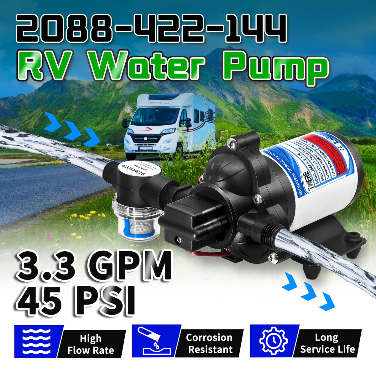 TWERE pump connection detail with 1/2" MNPT for easy plumbing
