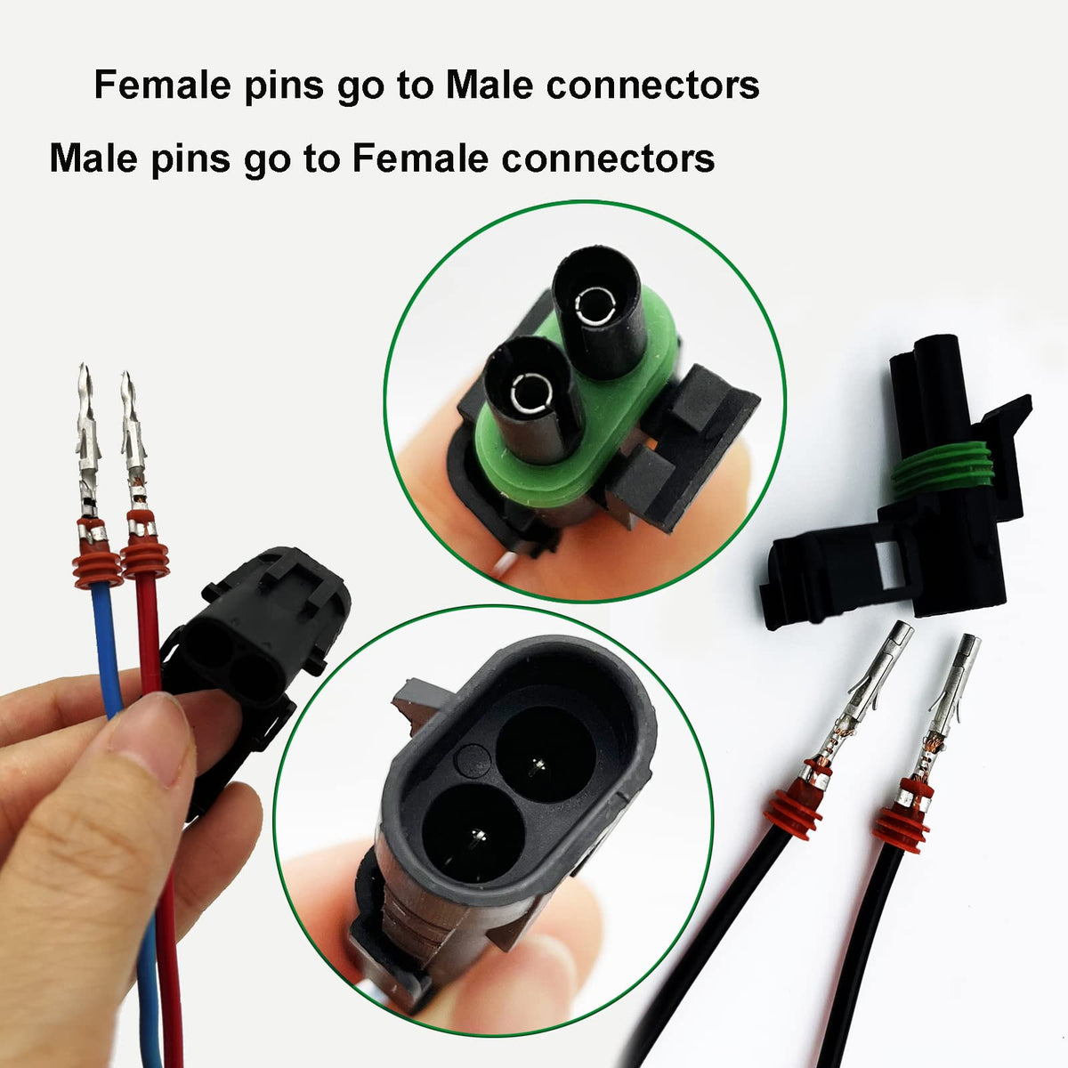 Twippo assembled 2-pin connector in hand showing easy plug-and-play installation