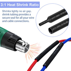 Twippo adhesive-lined 4.8mm heat-shrink tubing kit spread showing reliable moisture sealing