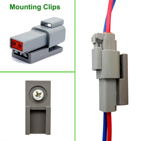 Twippo mounting clip attached to housing showing compact mounting and space savings