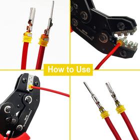 Twippo kit next to coin for scale to show connector and terminal sizes for 16–22 AWG