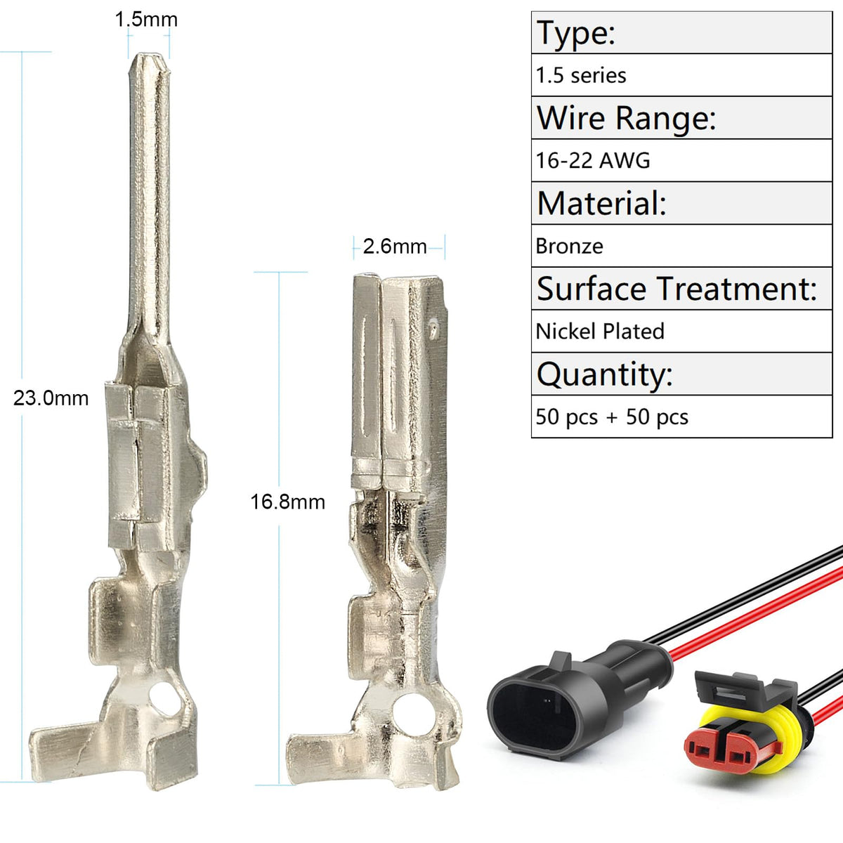 Twippo arranged pins by size illustrating the 1.5 1.8 2.5 2.8 mm assortment benefit