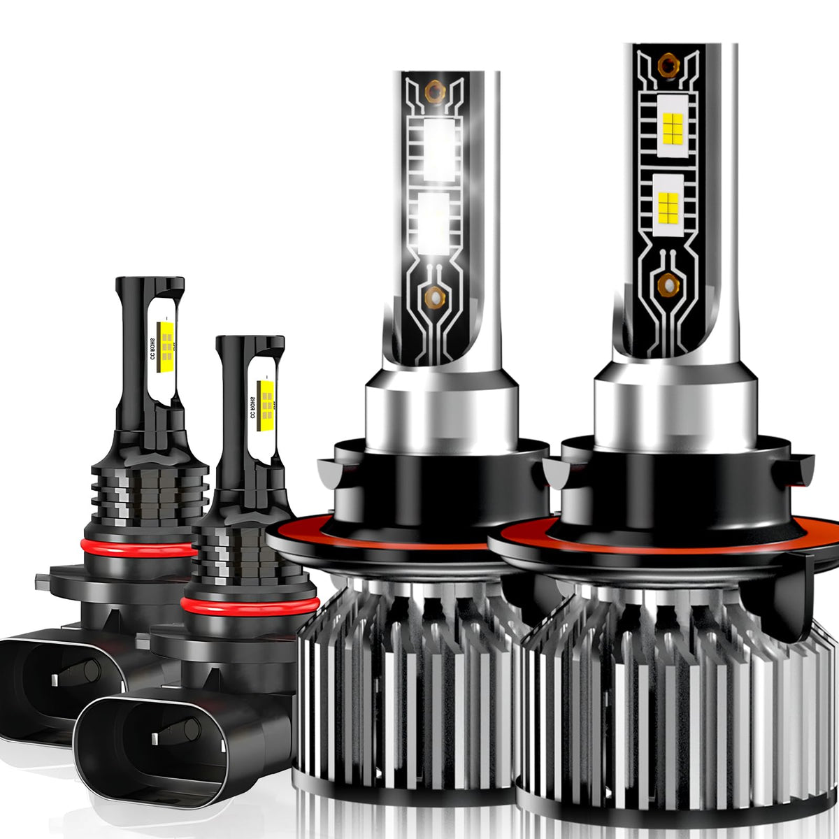 TXBILMOO front packaging showing the 4-pack LED combo kit and benefits