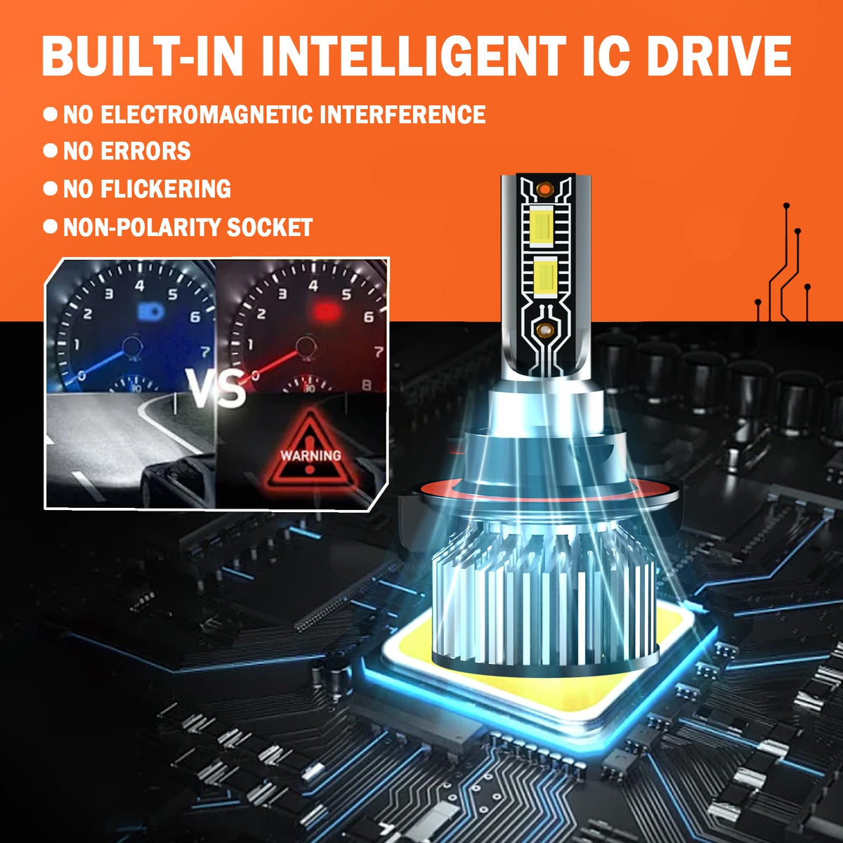 TXBILMOO bulbs installed in truck headlamp showing brighter roadway benefit