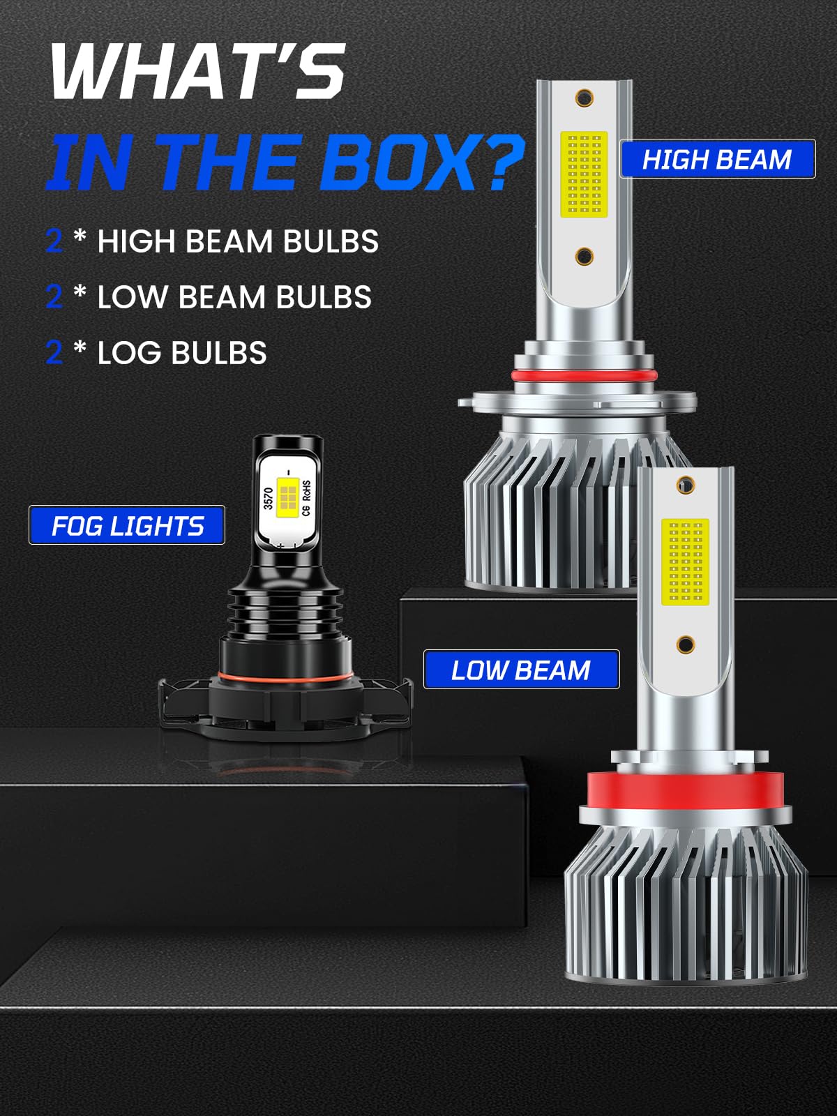 TXBILMOO night driving beam pattern on road highlighting brighter reach