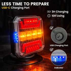 TXGSDXS night view showing bright brake and turn signal visibility