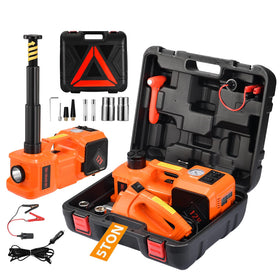 TYAYT front packaging of 5-in-1 electric car jack kit showing contents and benefits