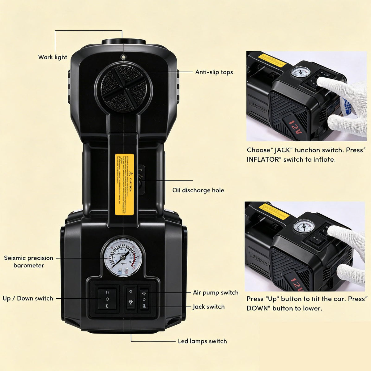 TYAYT close-up of heavy-duty pressure rod highlighting stable lifting benefit