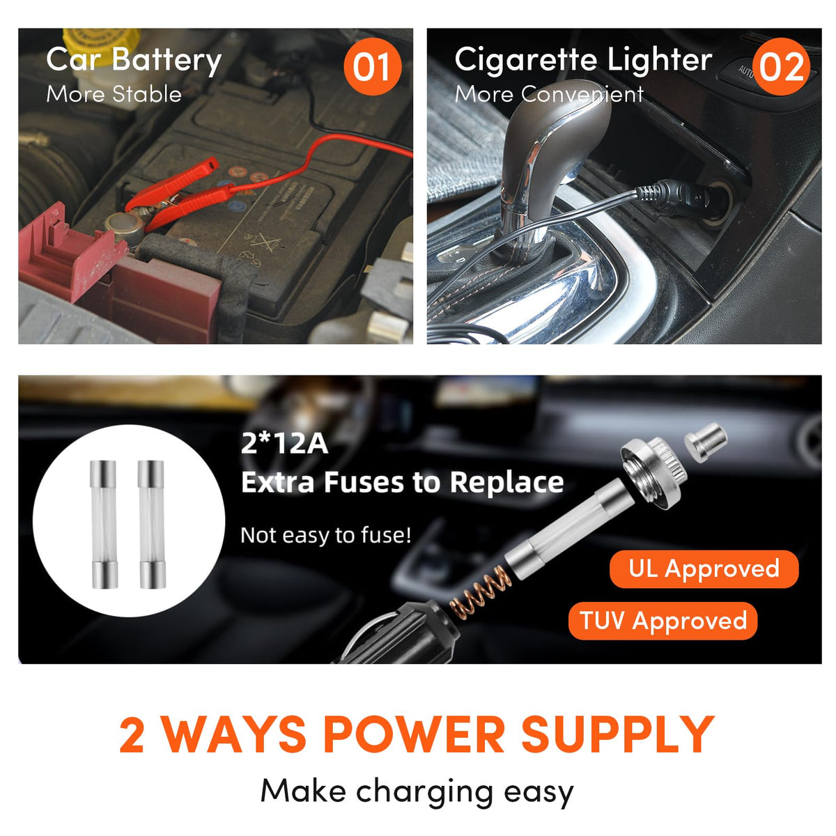 TYAYT LED work light illuminating jack area for safer night repairs