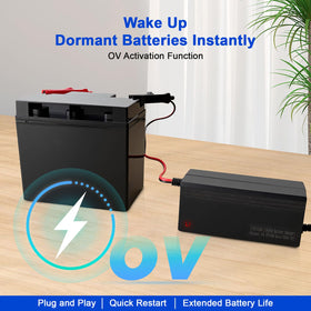 tyeloftute connected to RV battery demonstrating fast charging on board systems