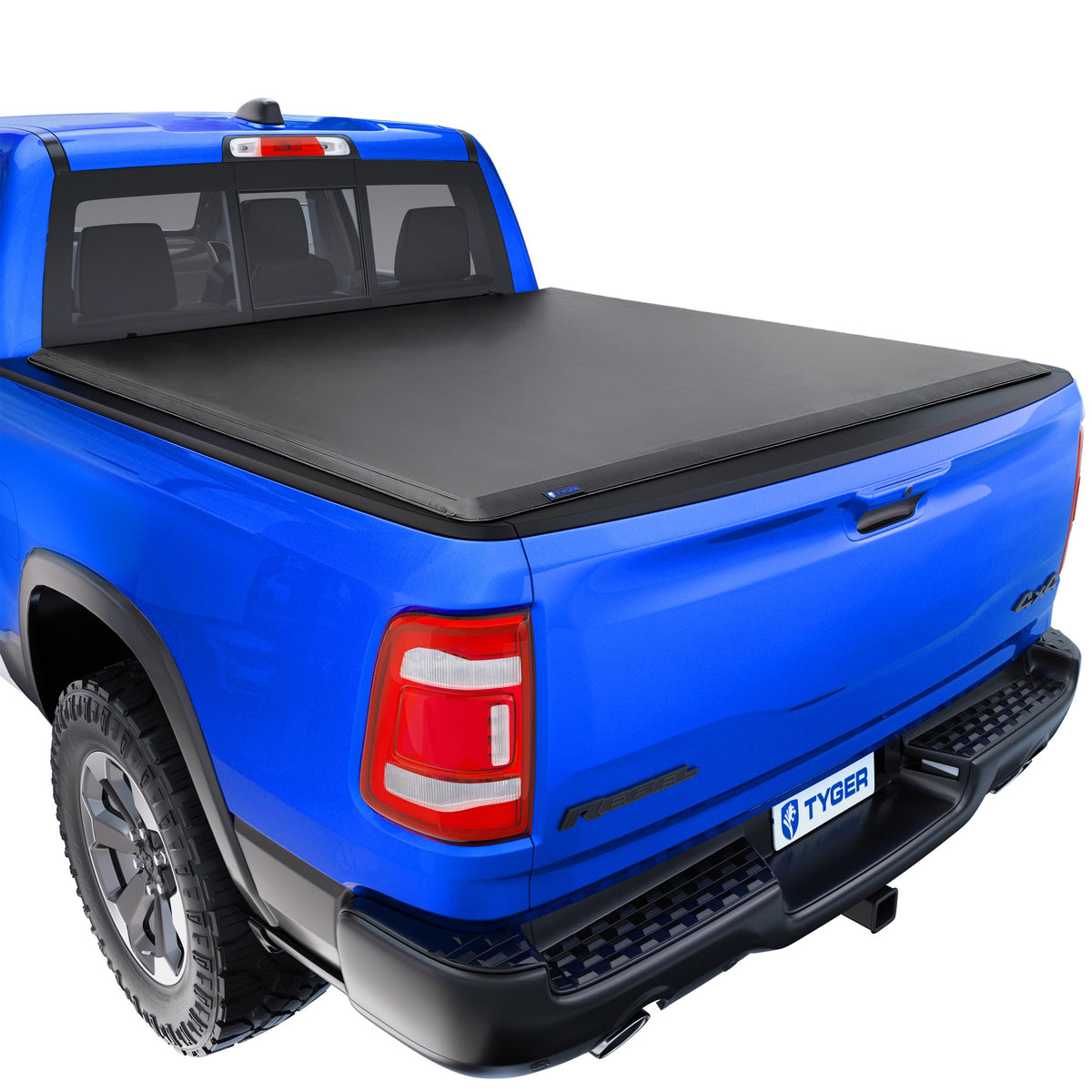 Tyger Auto front view of tonneau cover installed showing clean low profile and protection