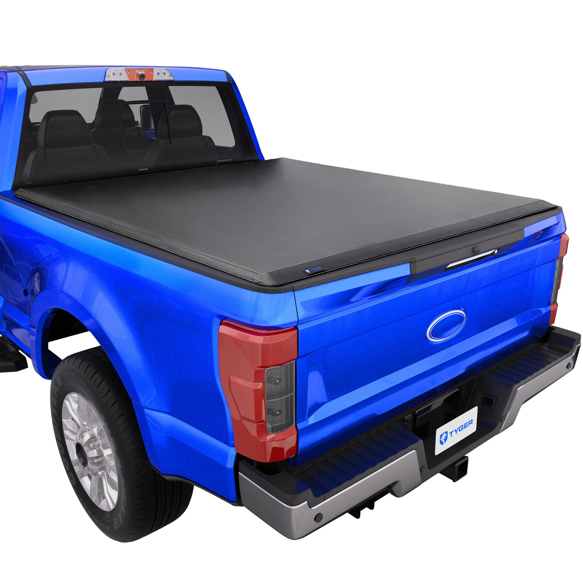 Tyger Auto front view of tonneau cover showing clean fit and protection