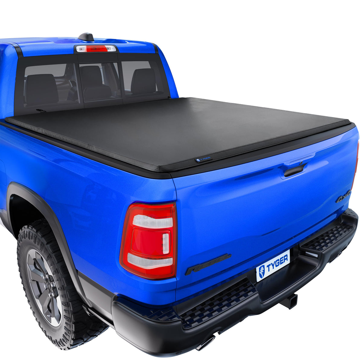 Tyger Auto front view of tonneau cover showing sleek protection and improved aerodynamics