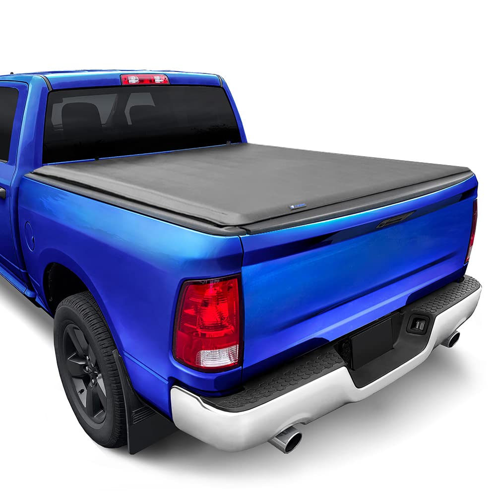Tyger Auto front view of installed tonneau cover showing sleek protection