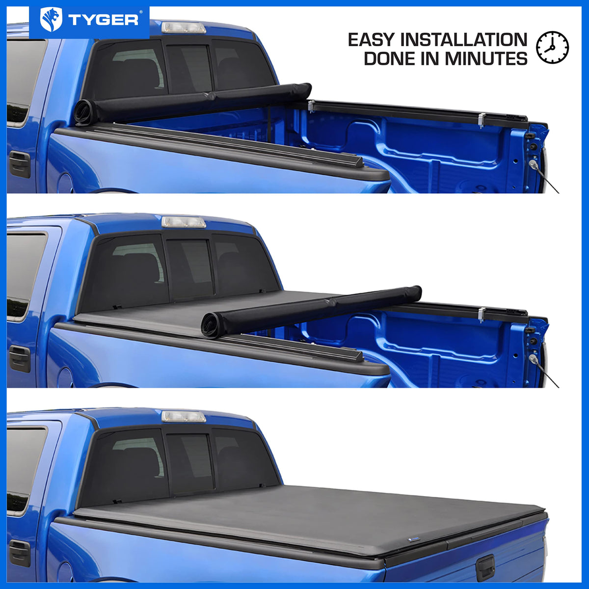 Tyger Auto lifestyle image of truck with cover in driveway showing everyday utility