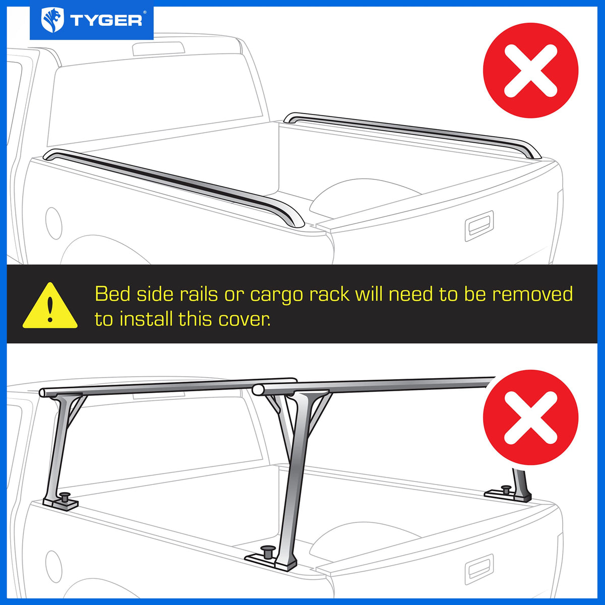 Tyger Auto rolled-up cover showing full truck bed access and tidy storage
