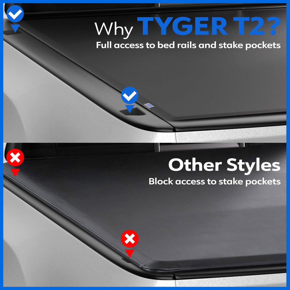 Tyger Auto installed profile on Silverado 1500 illustrating low-profile look and improved aerodynamics