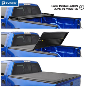 Tyger Auto on parked Silverado lifestyle shot illustrating enhanced cargo concealment
