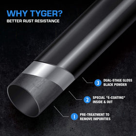 Tyger Auto hitch beside toolbox showing scale and compact 2-inch receiver