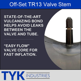 TYK Industries close-up TR13 valve stem highlighting secure leak-resistant seal