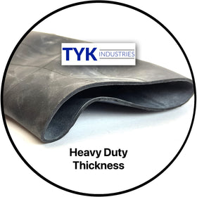 TYK Industries thick butyl rubber cross-section highlighting puncture resistance benefit
