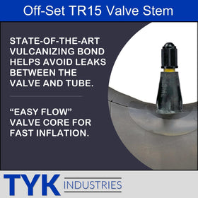 TYK Industries TR15 valve stem closeup demonstrating secure seating benefit