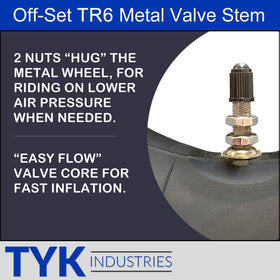 TYK Industries TR6 metal valve close-up with reinforced seal advantage