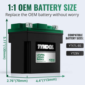 TYKOOL close-up of digital readout displaying voltage for instant battery checks